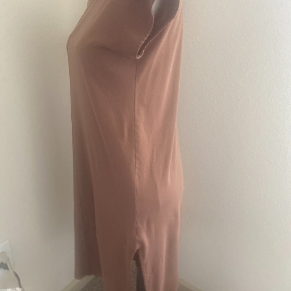 Everlane Women's Luxe Cotton Side-Slit Tee Dress Chocolate Size XS - Picture 8 of 9